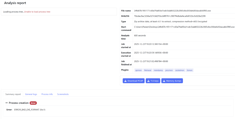 Drakvuf AgentTesla - erreur